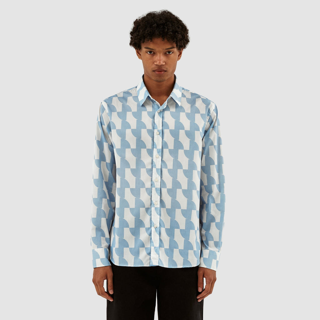 Chemise imprimée Stockton - Bleu clair/blanc