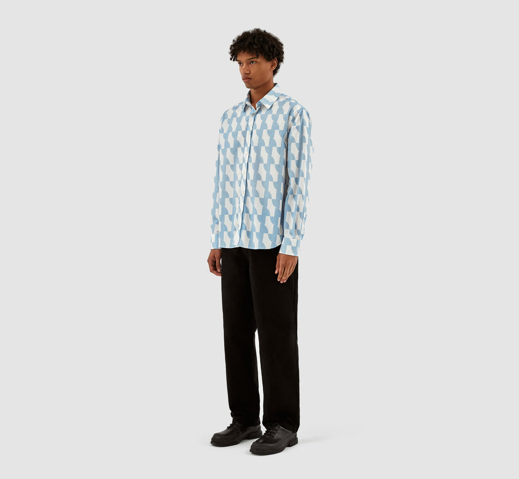 Chemise imprimée Stockton - Bleu clair/blanc