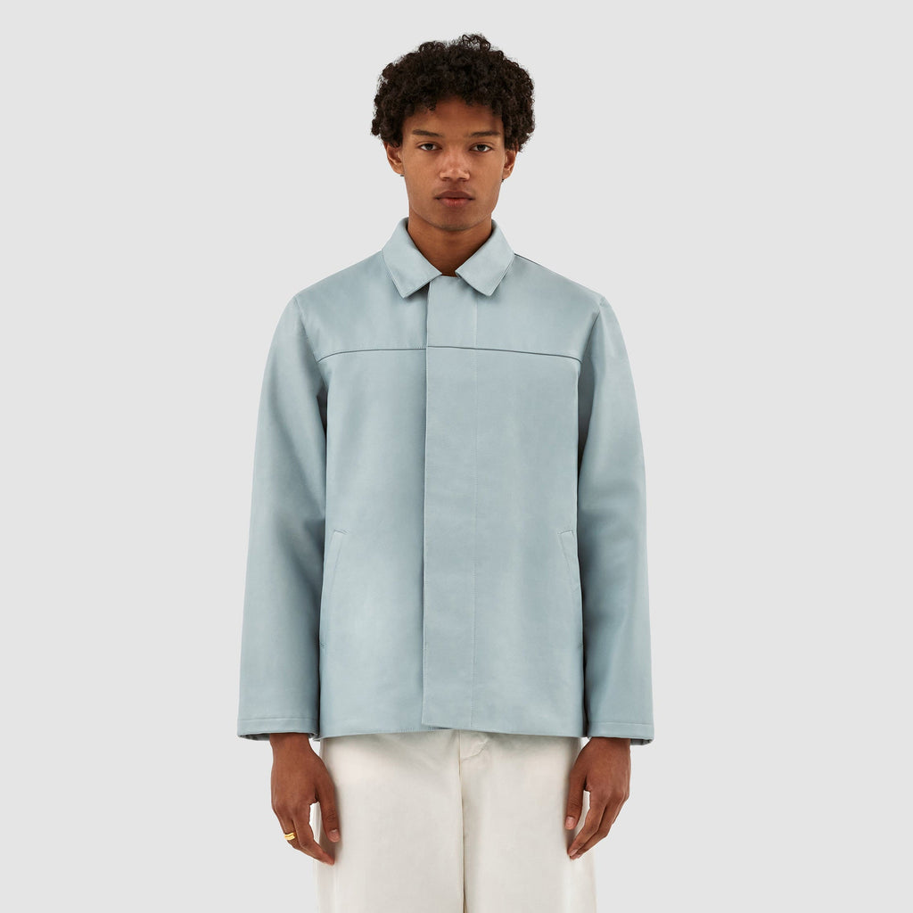John Leather Jacket - Bleu clair