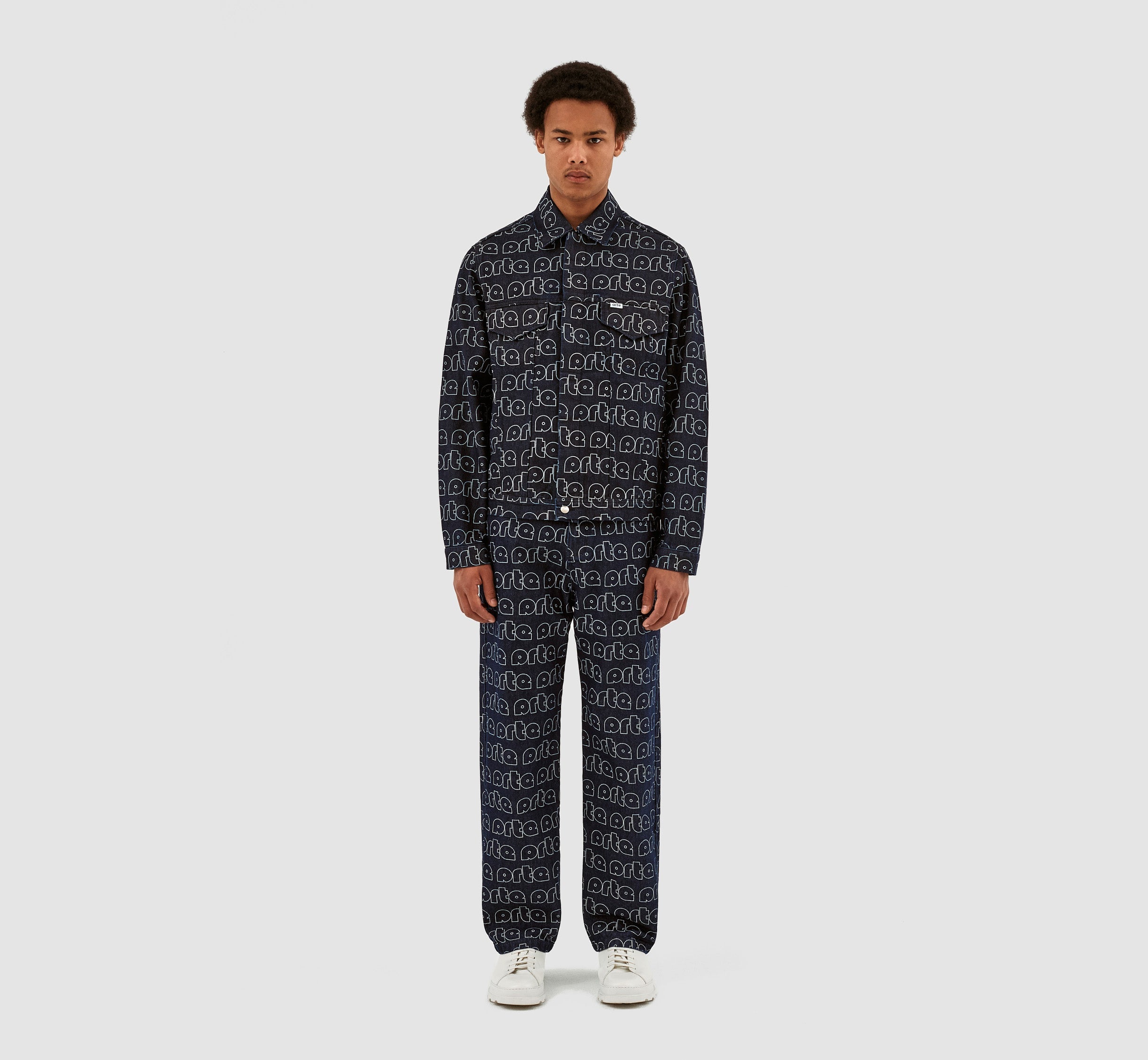 Veste Jackson avec logo Allover - Bleu/Blanc
