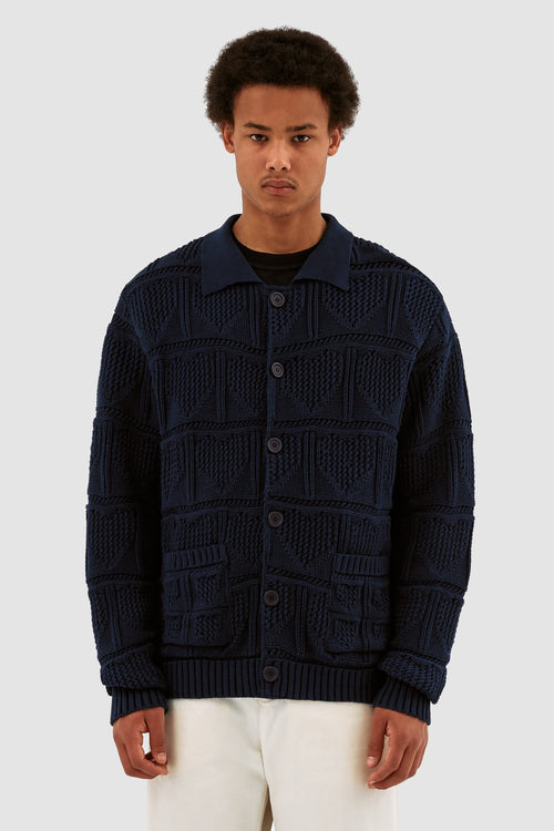 Cardigan en crochet Kyle - Marine