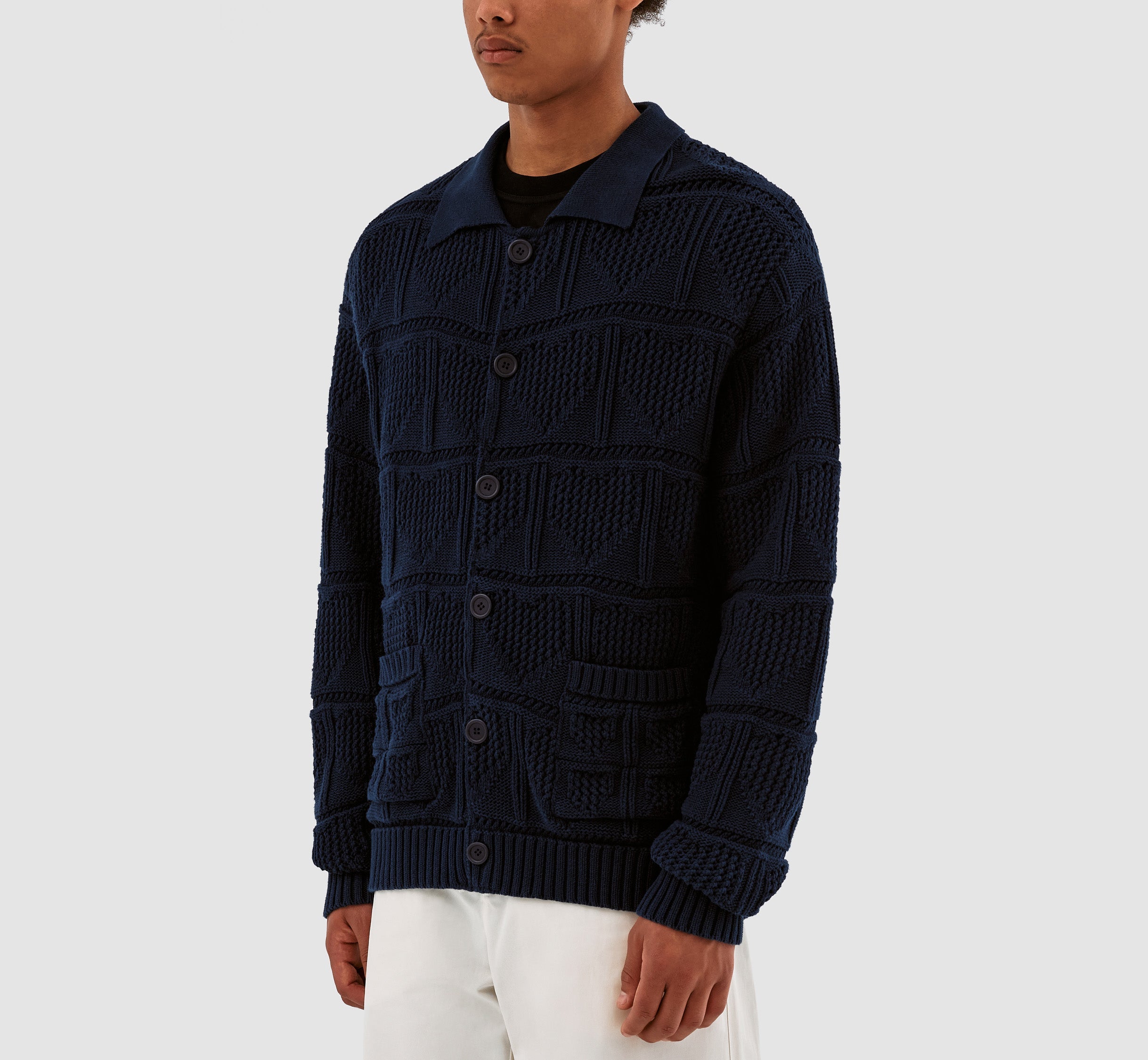 Cardigan en crochet Kyle - Marine