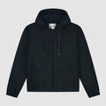 Veste à capuche en cuir - Marine
