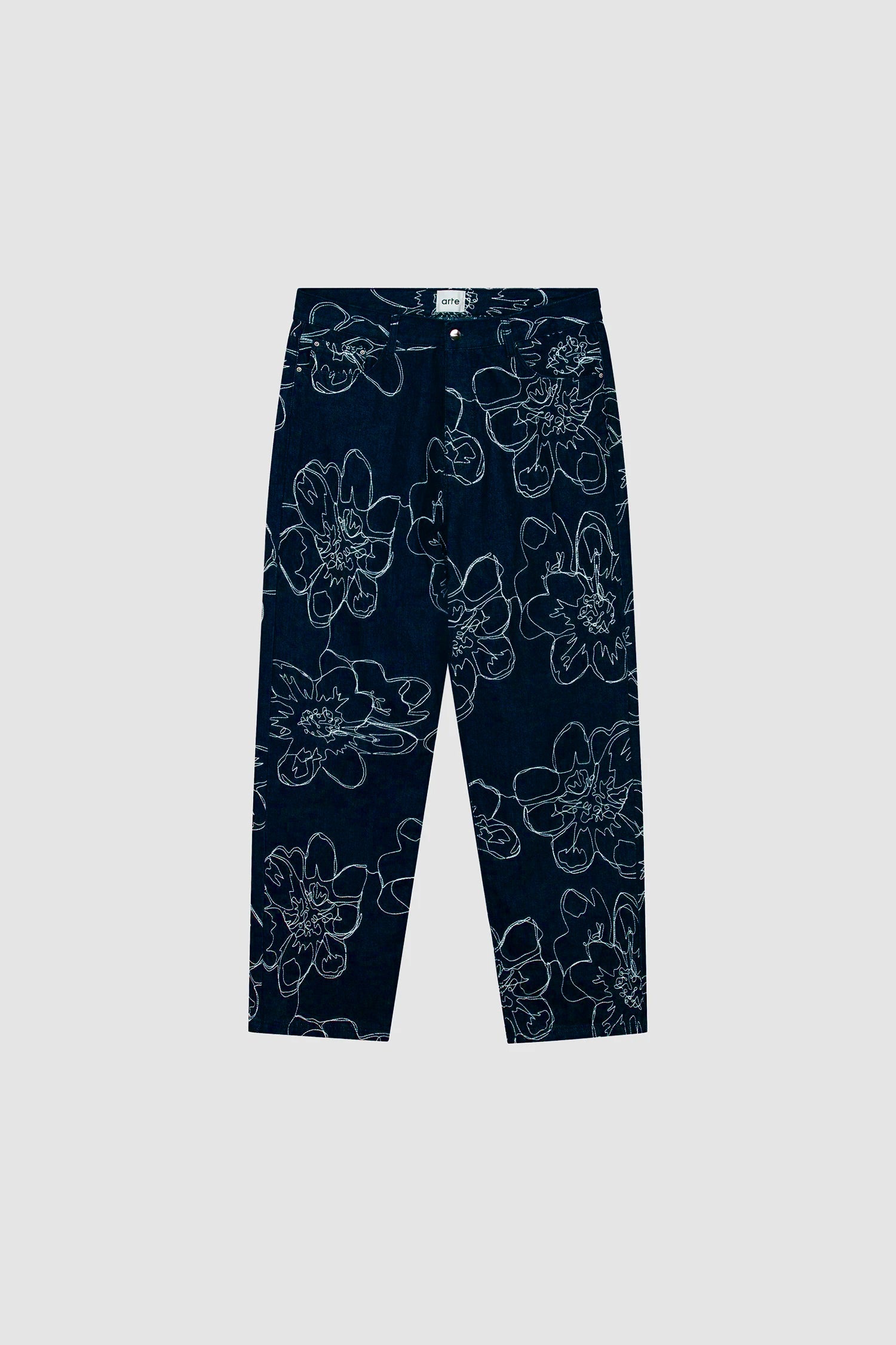 Pantalon à points de fleurs - Marine
