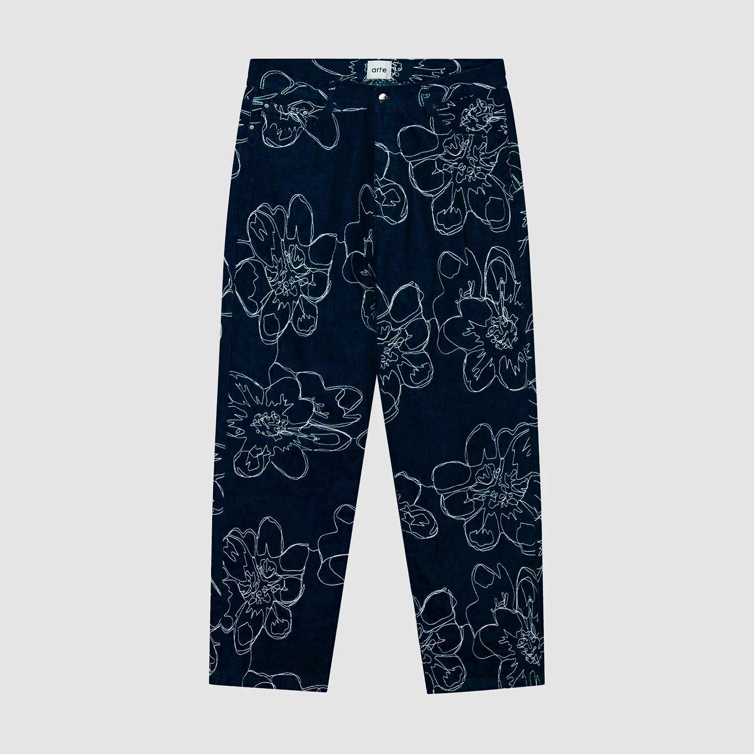 Pantalon à points de fleurs - Marine