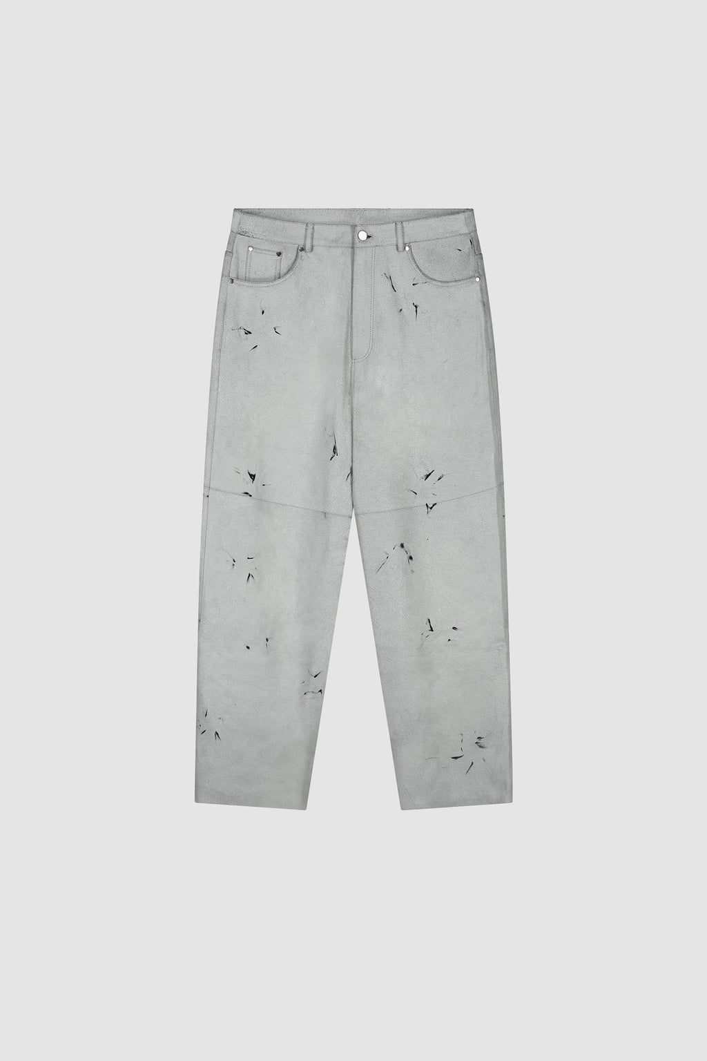 Pantalon en cuir craquelé - Blanc