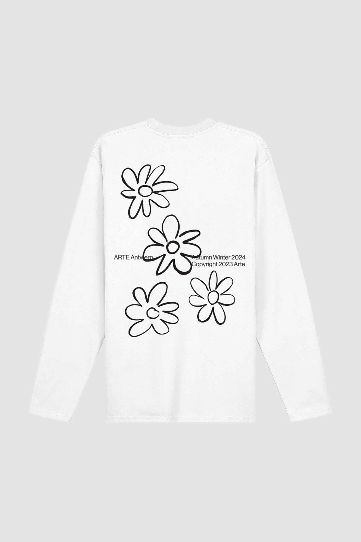 Manches longues à fleurs - Blanc