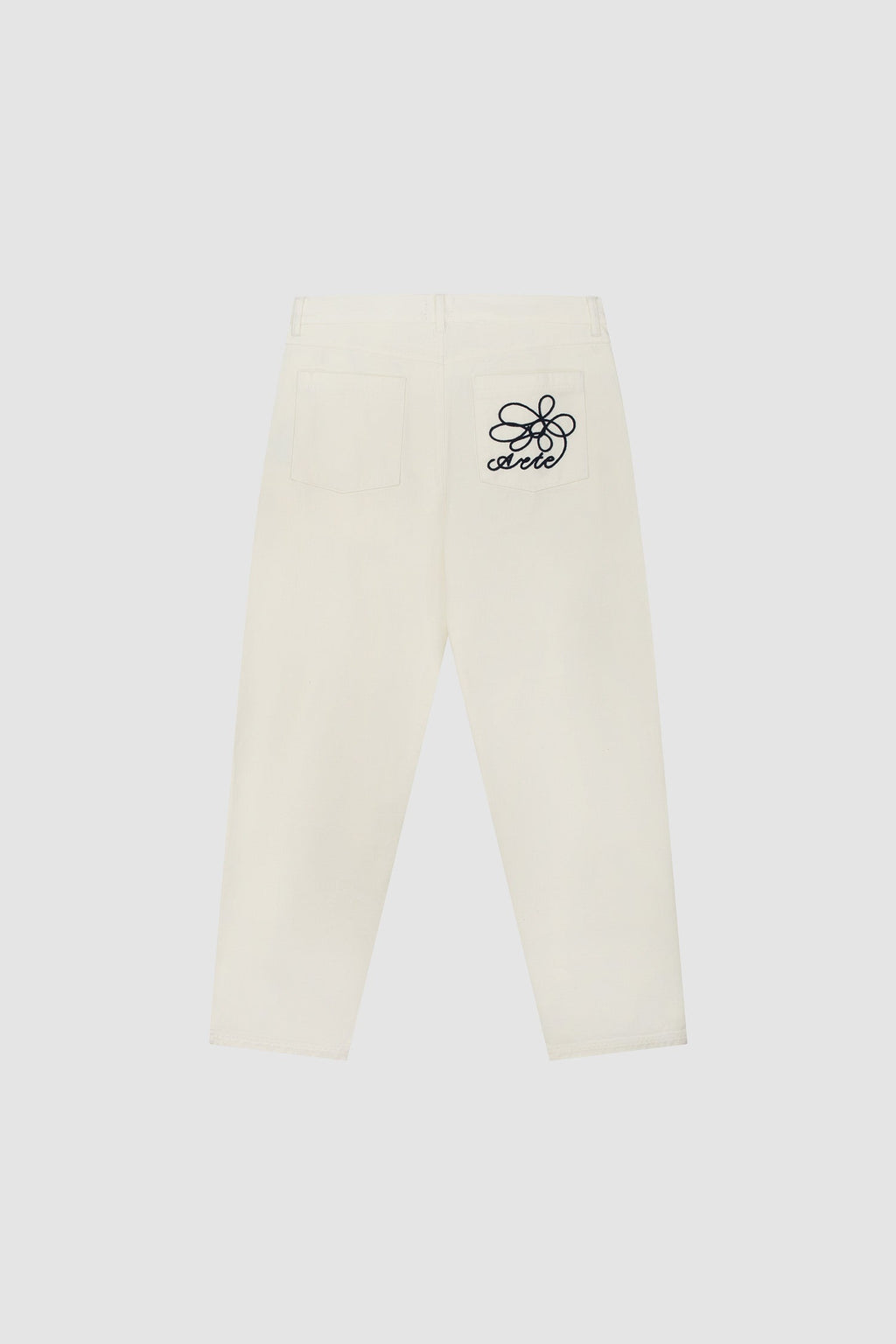 Pantalon à poches brodées - Crème