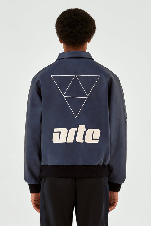 667 Veste en cuir - Marine