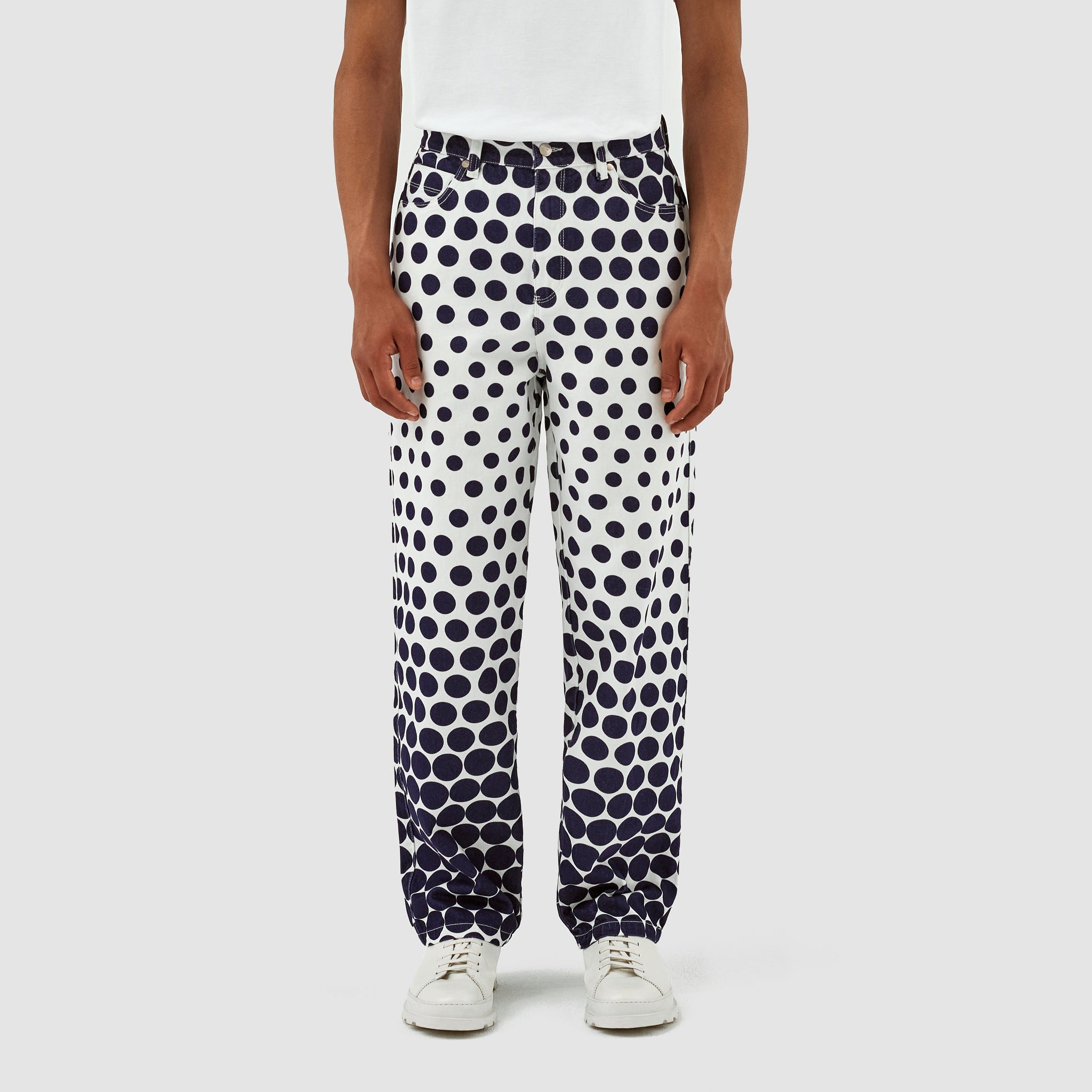 Pantalon à pois Paul - Marine/Blanc