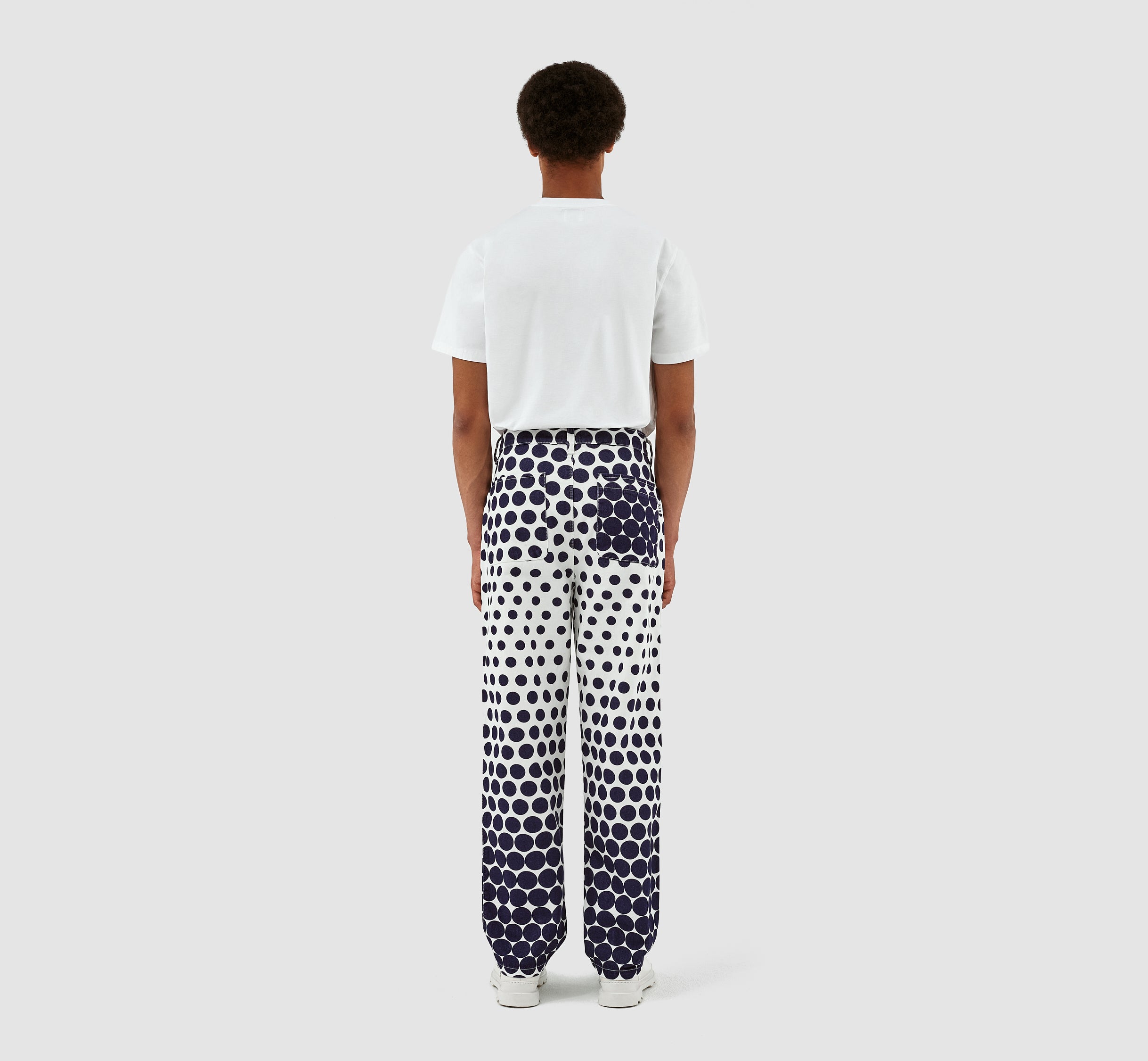 Pantalon à pois Paul - Marine/Blanc