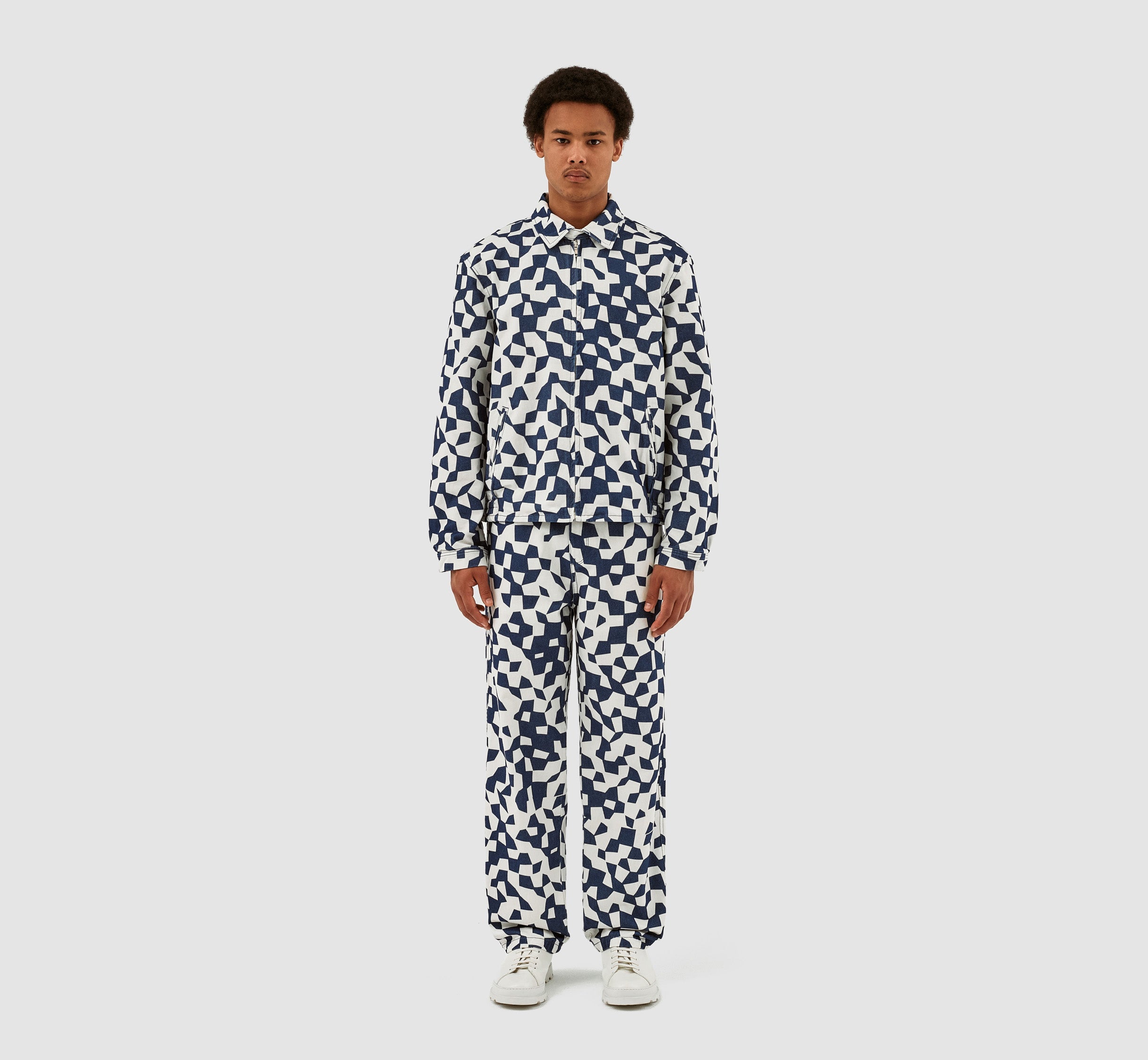 Veste abstraite Jackson - Marine/Blanc
