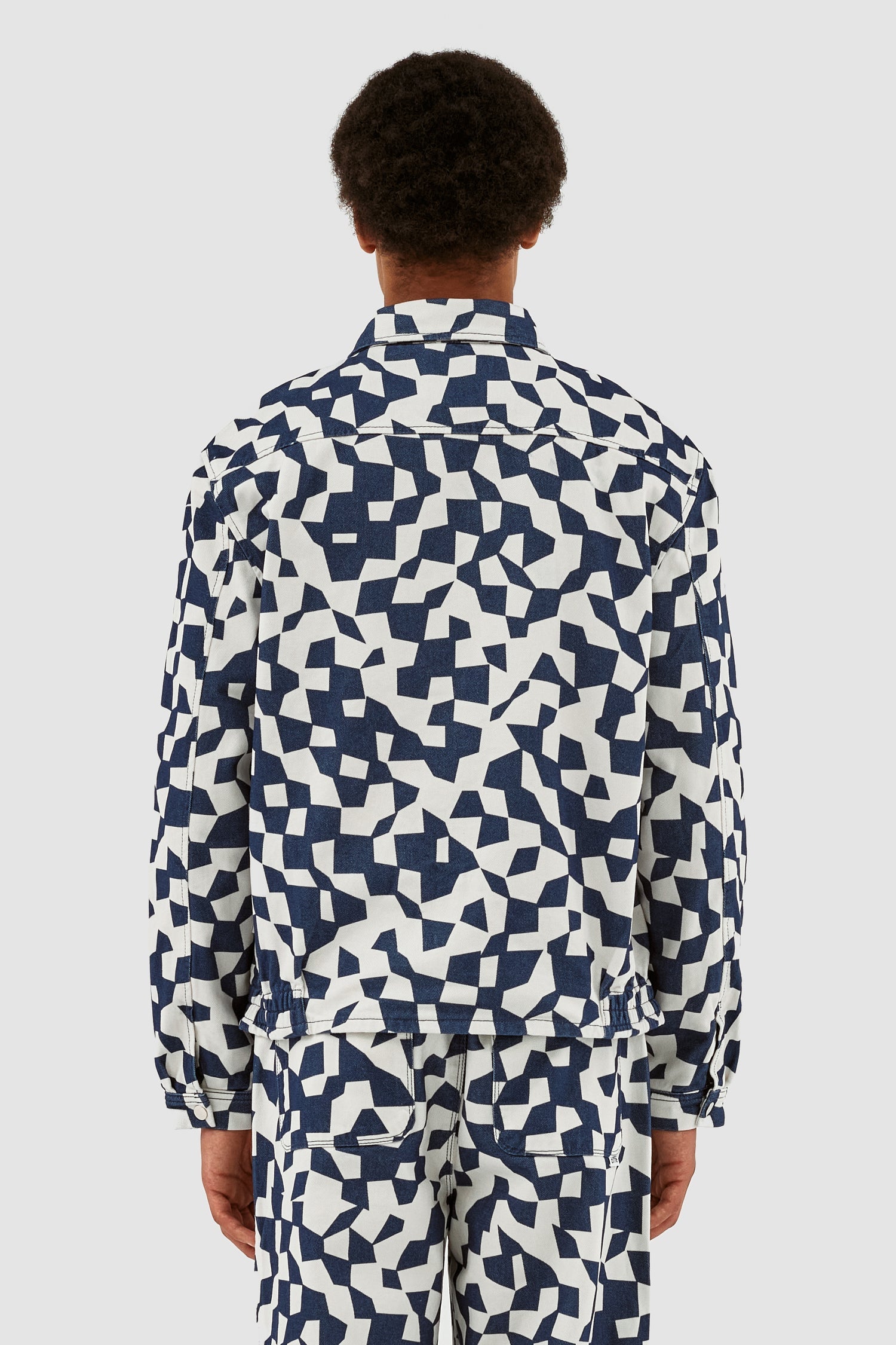 Veste abstraite Jackson - Marine/Blanc