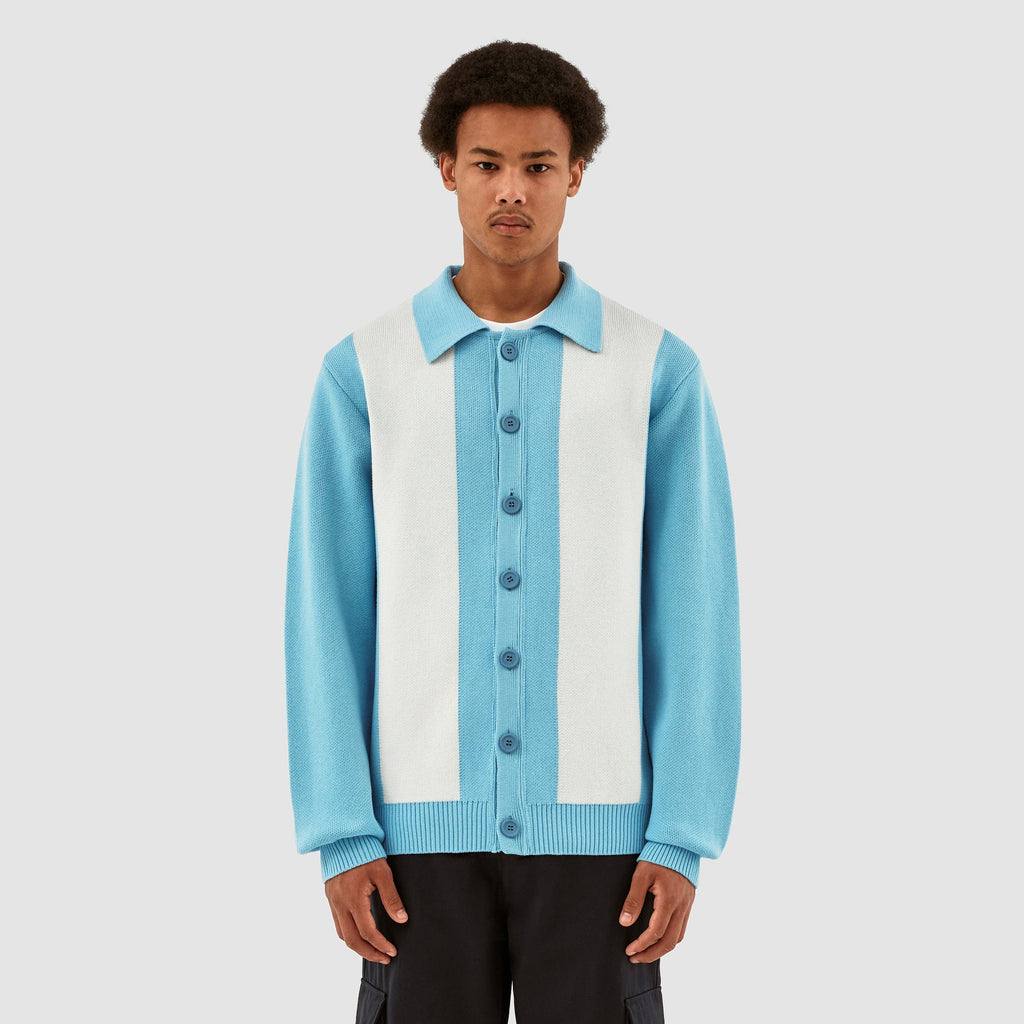 Keler Cardigan à rayures - Bleu clair/crème
