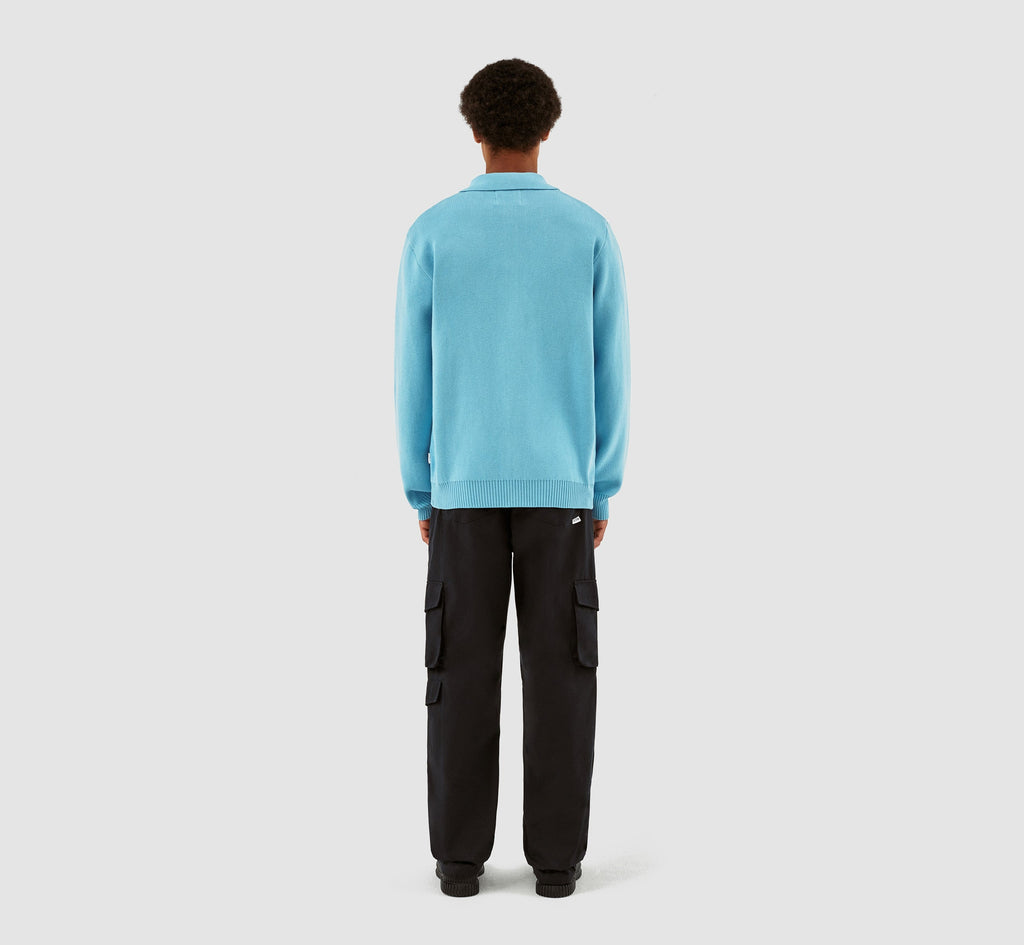 Keler Cardigan à rayures - Bleu clair/crème