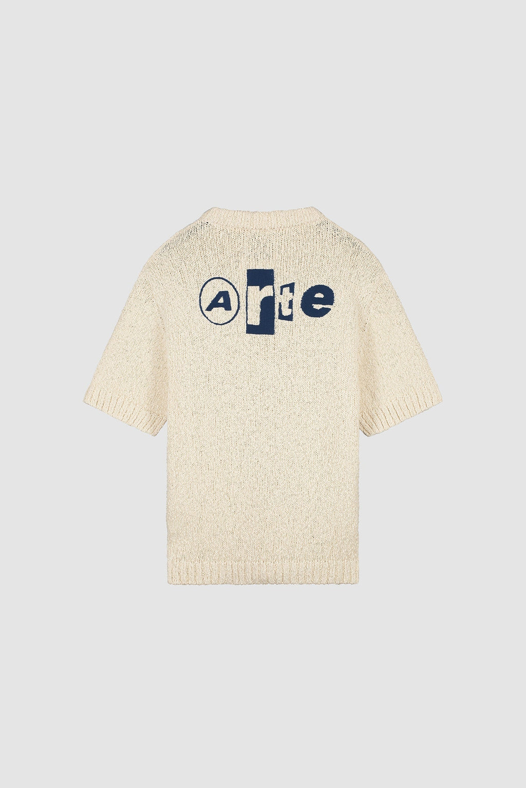 T-shirt en maille avec motif graphique au dos - Crème