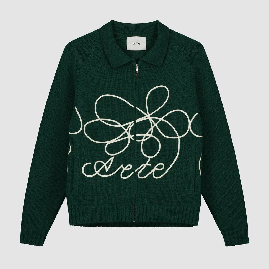 Tricot avec logo fleuri - Vert