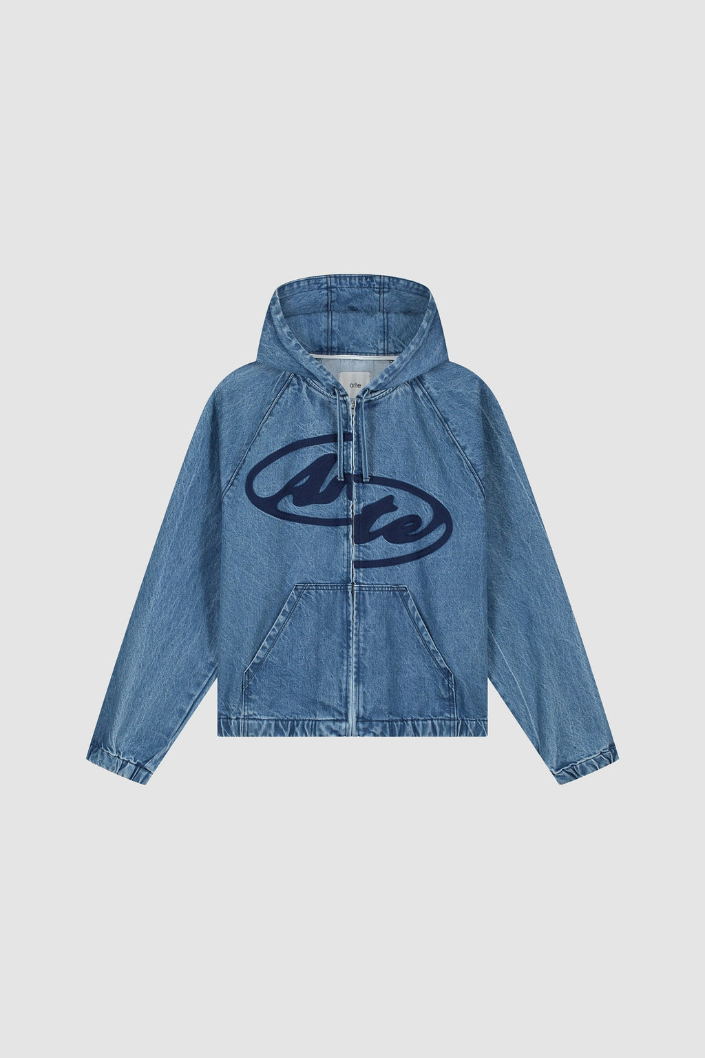Veste à capuche en denim Split Logo - Bleu marine