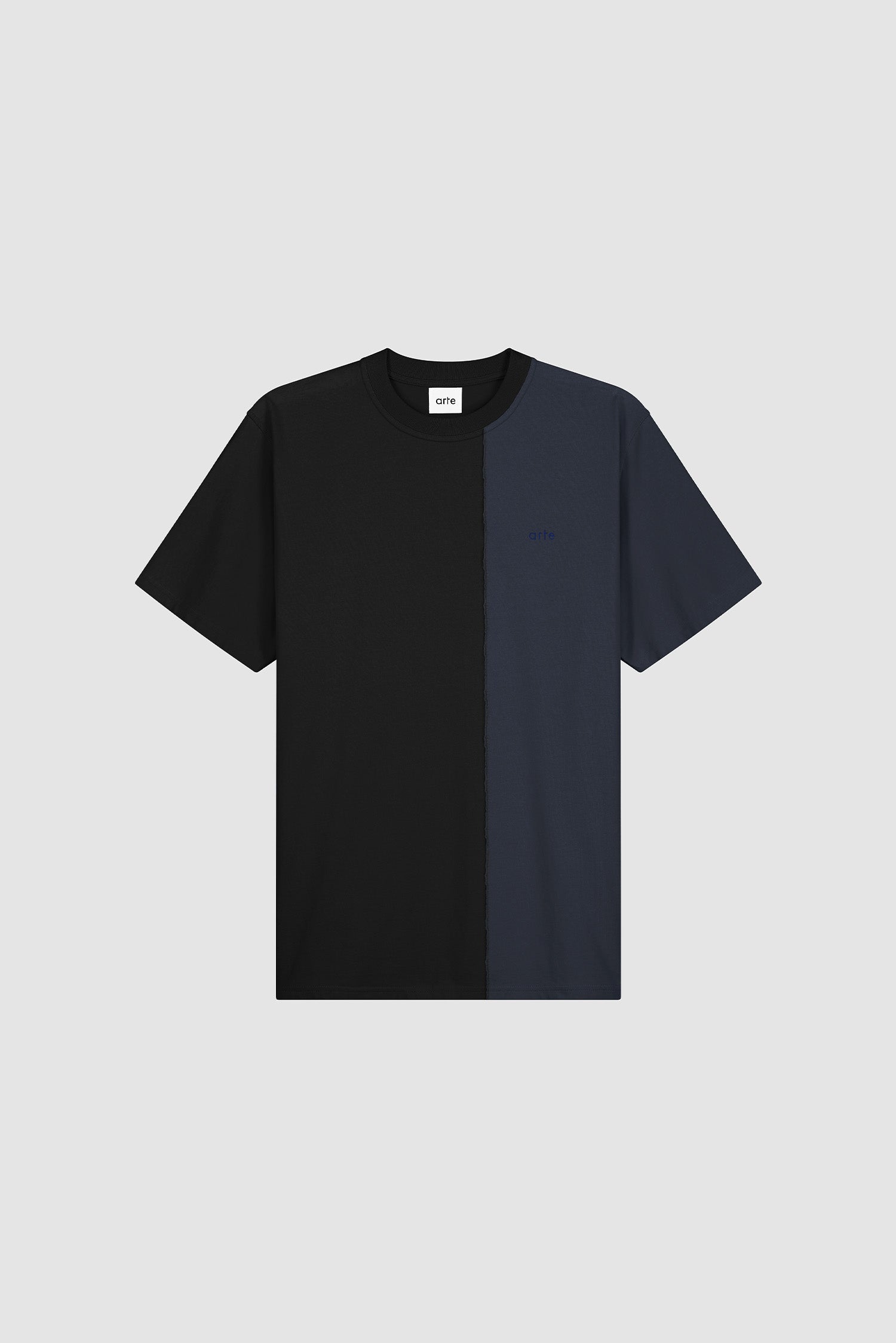 T-shirt bicolore - Bleu marine/Noir