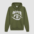 Sweat à capuche zippé Eye - Vert