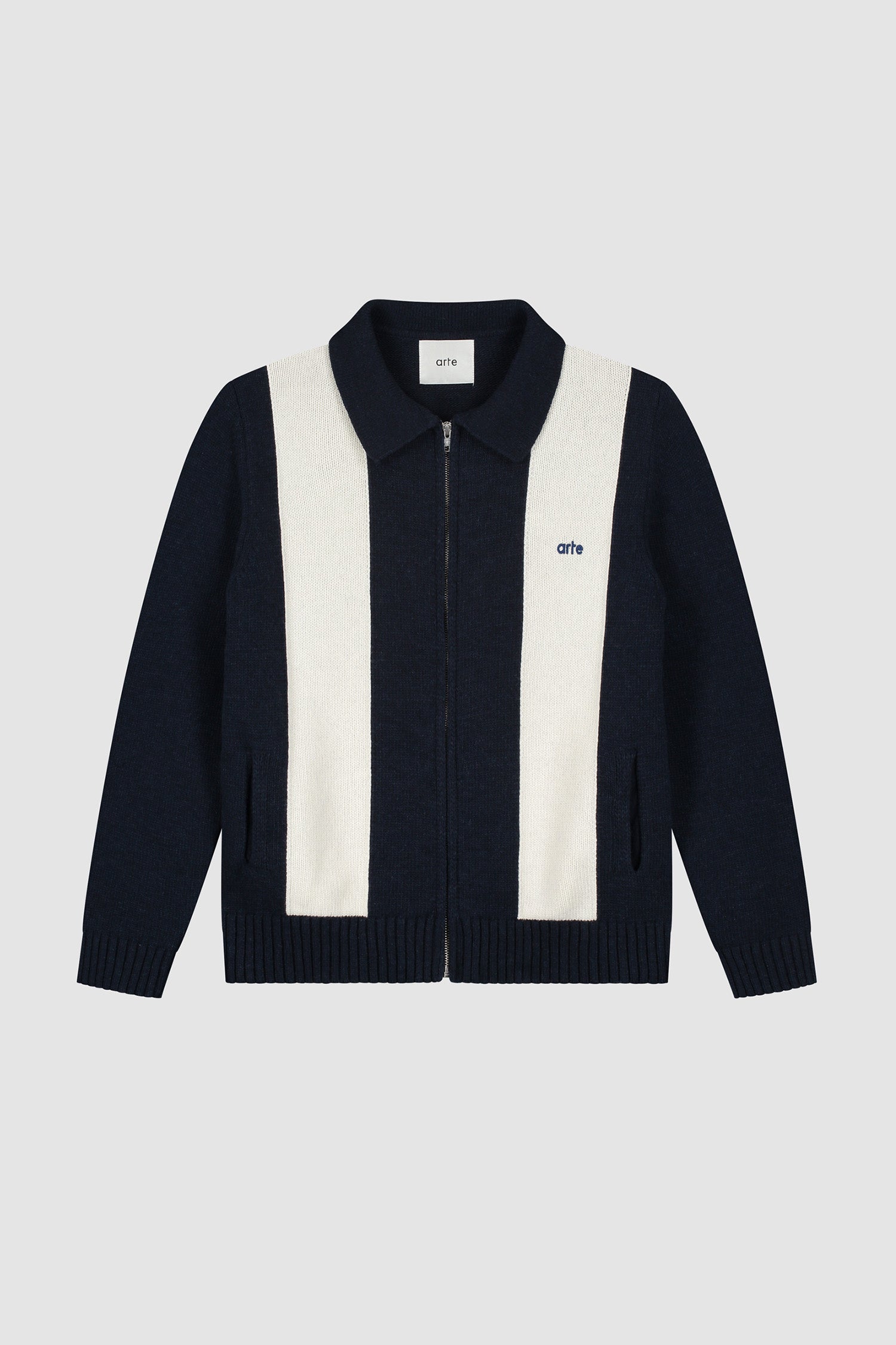 Cardigan - Bleu/Blanc