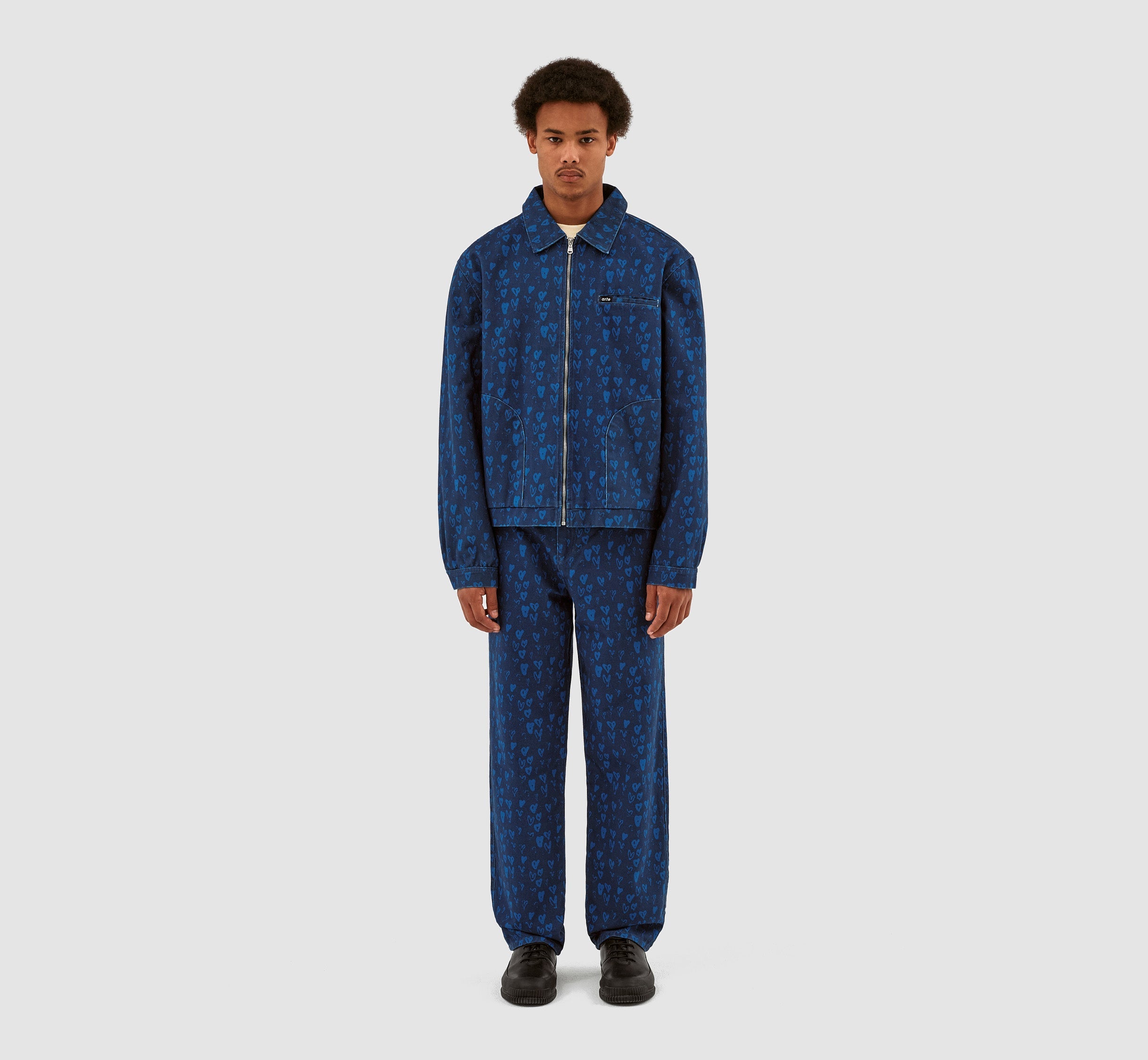 Veste Jean Allover Heart - Navy/Blue