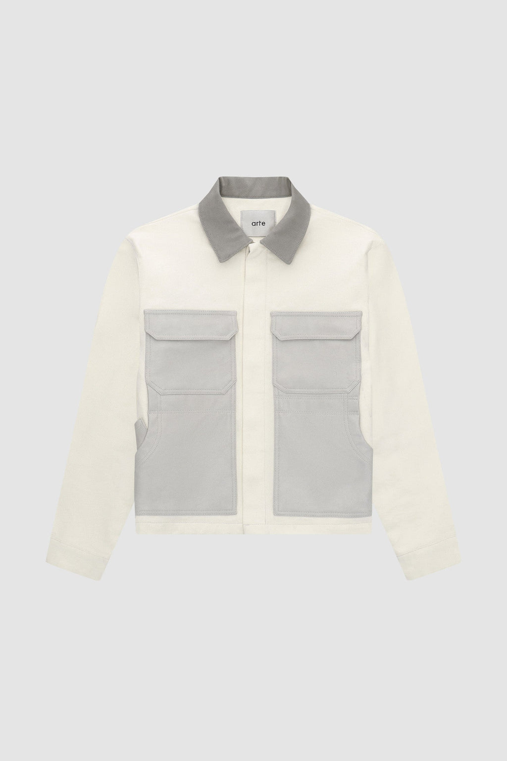 John Contrast Jacket - Crème/Gris