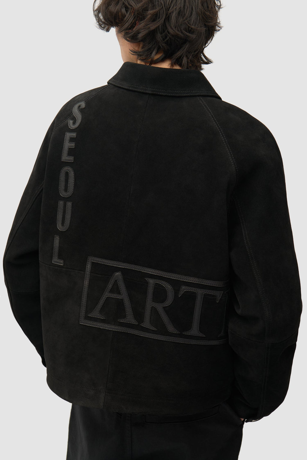 Veste à empiècements en cuir - Noir