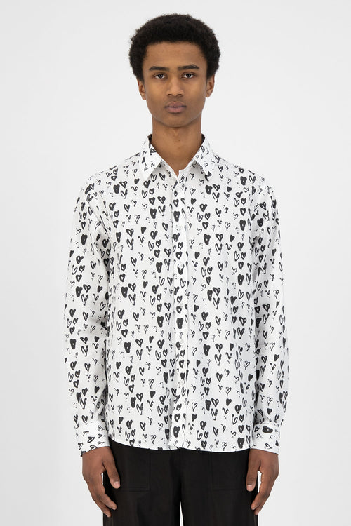 Chemise Stockton Hearts - blanc/noir