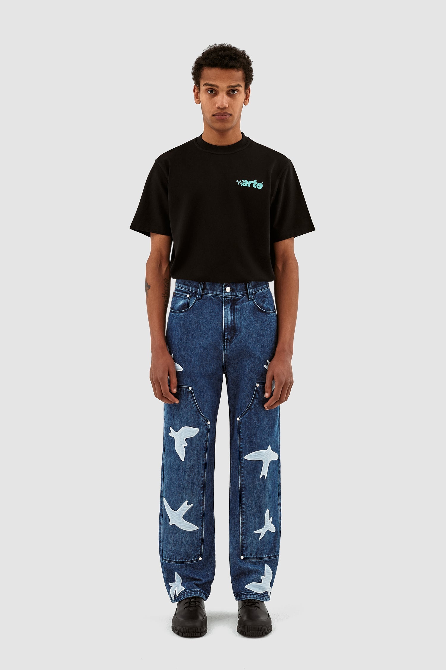 Pantalon Parker Birds - Bleu lavé
