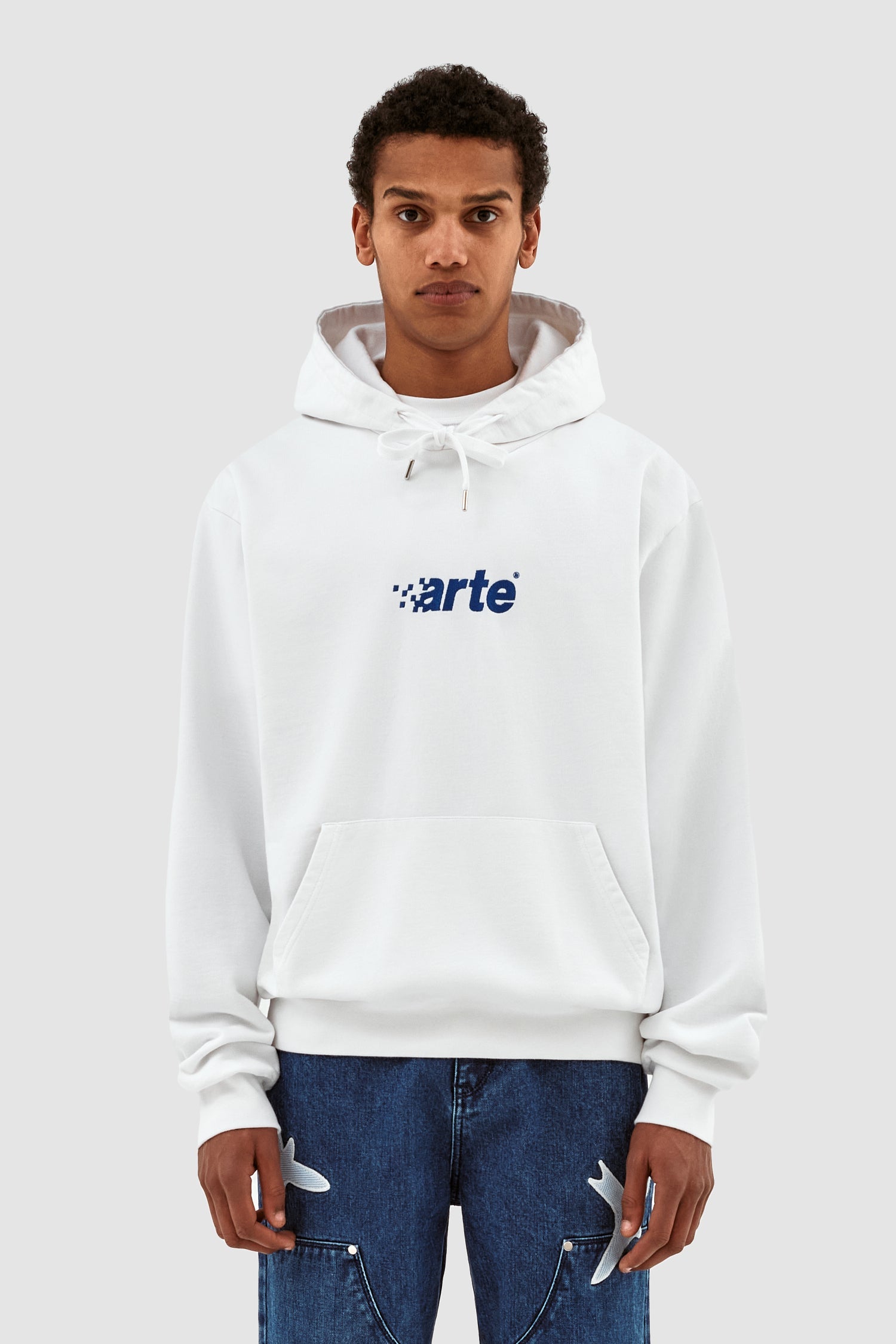 Sweat à capuche Harmon Pixel Logo - Blanc