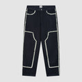 Pantalon en denim à bordures fleuries - Dark Wash