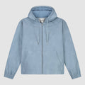 Veste à capuche en cuir - Bleu