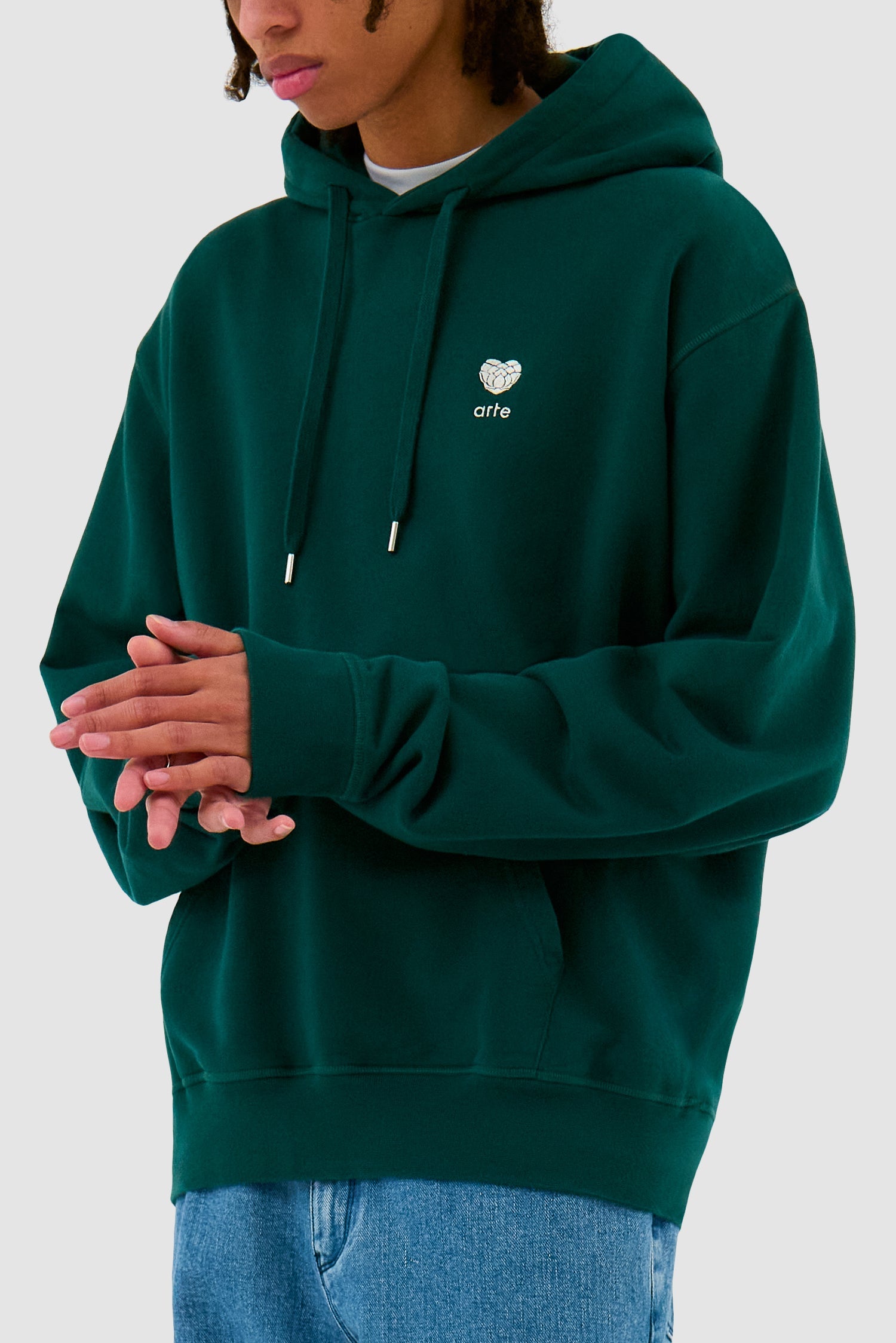 Sweat à capuche avec fleur en forme de cœur - Vert