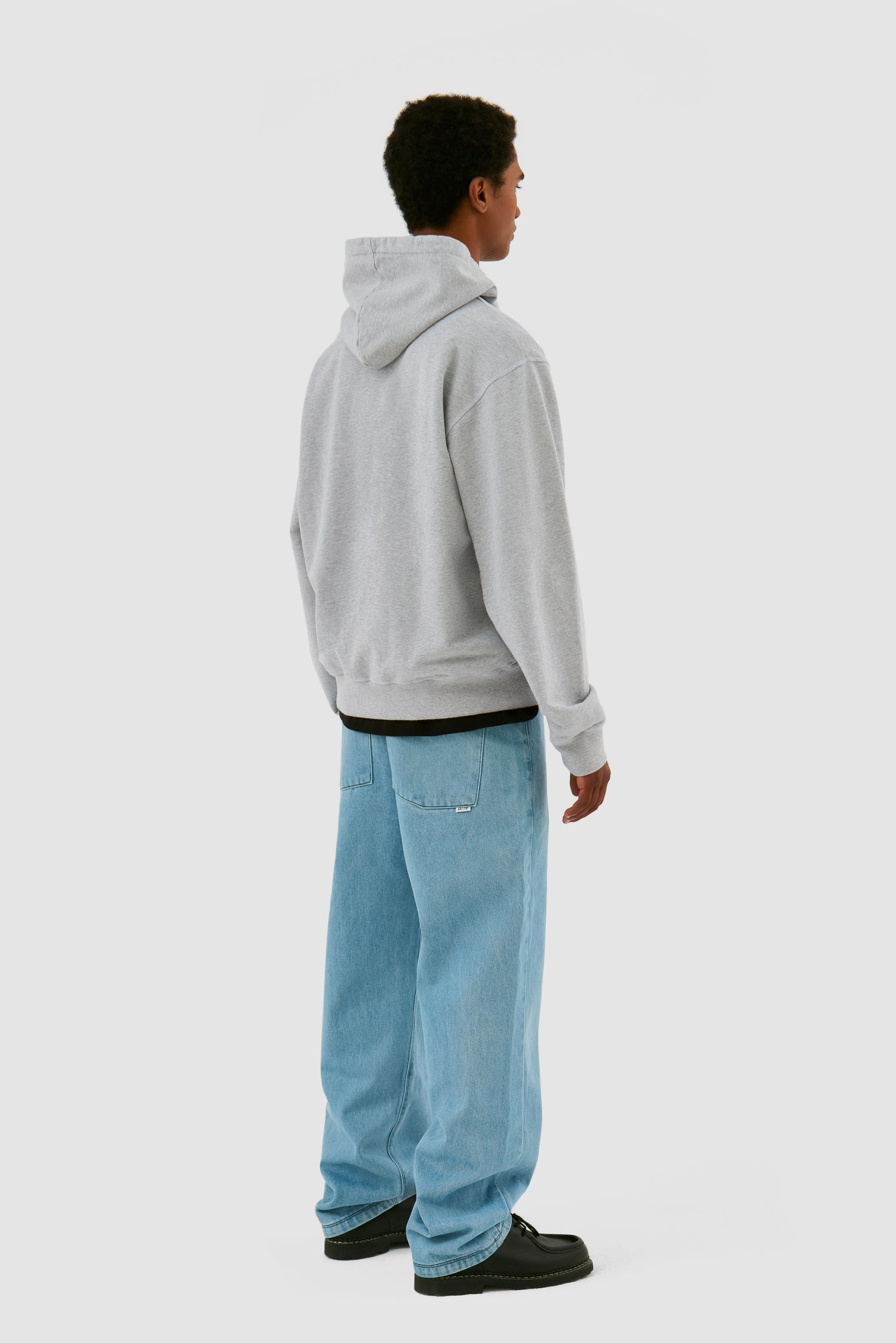 Sweat à capuche zippé brodé - Gris