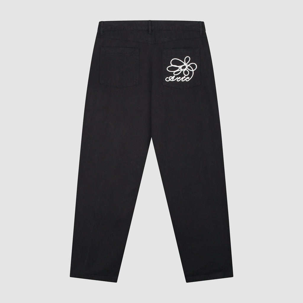 Pantalon à poches brodées - Noir
