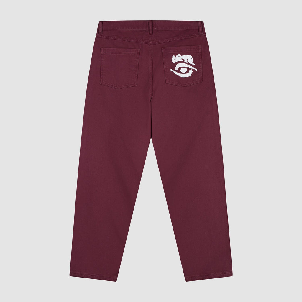 Pantalon graphique à poche arrière - Bordeaux