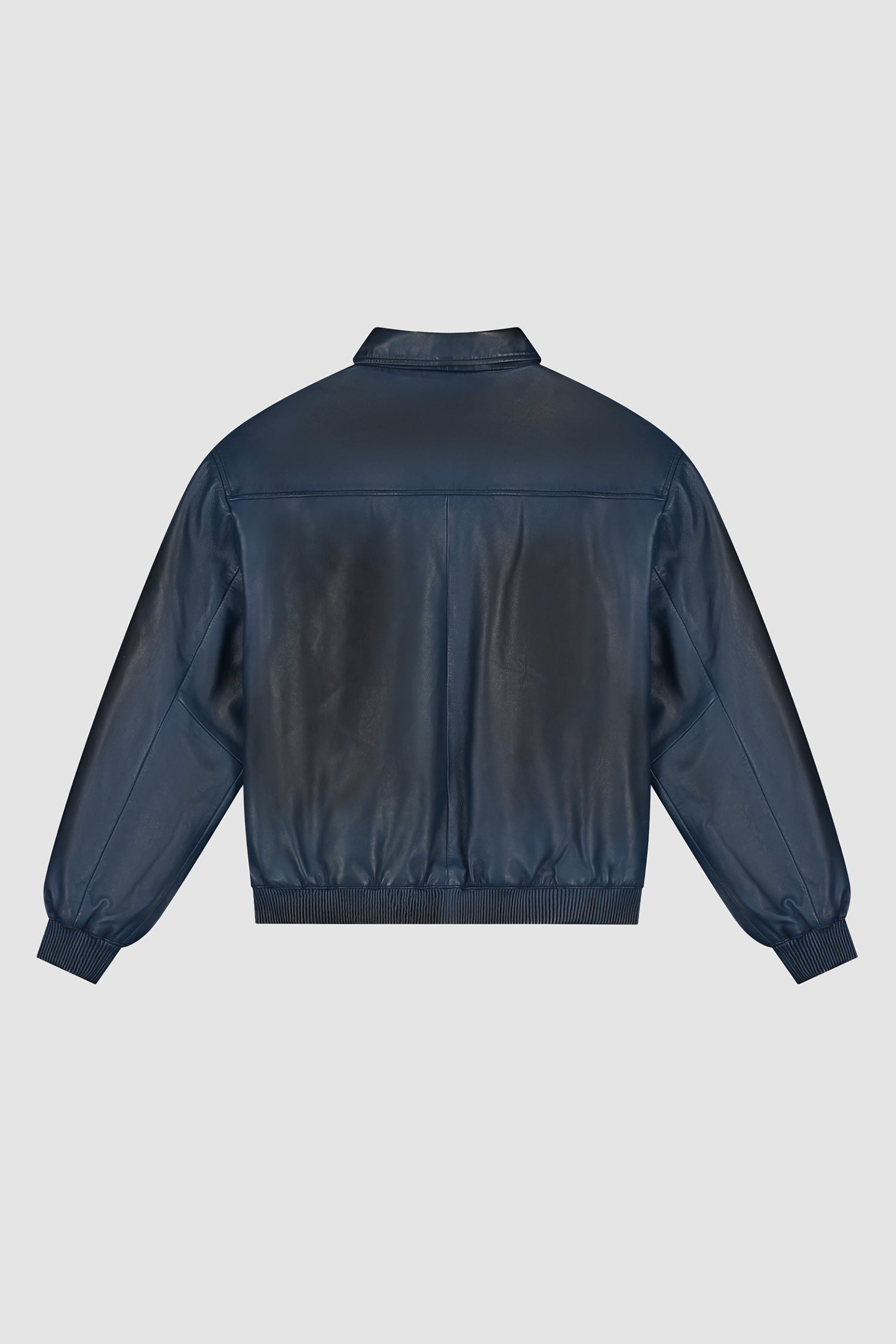 Veste en cuir délavé - Marine