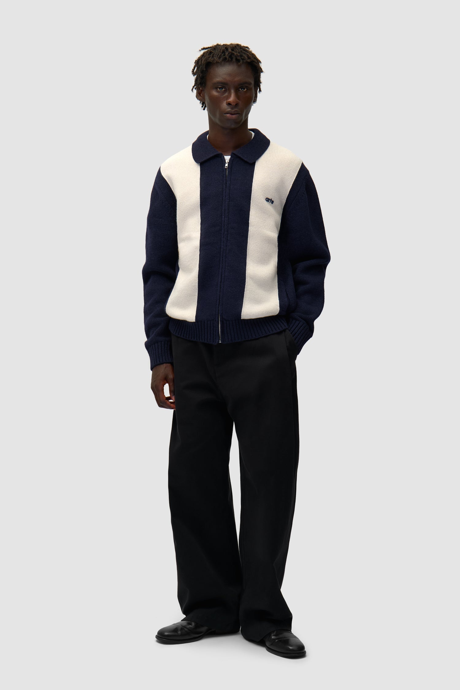 Cardigan - Bleu/Blanc