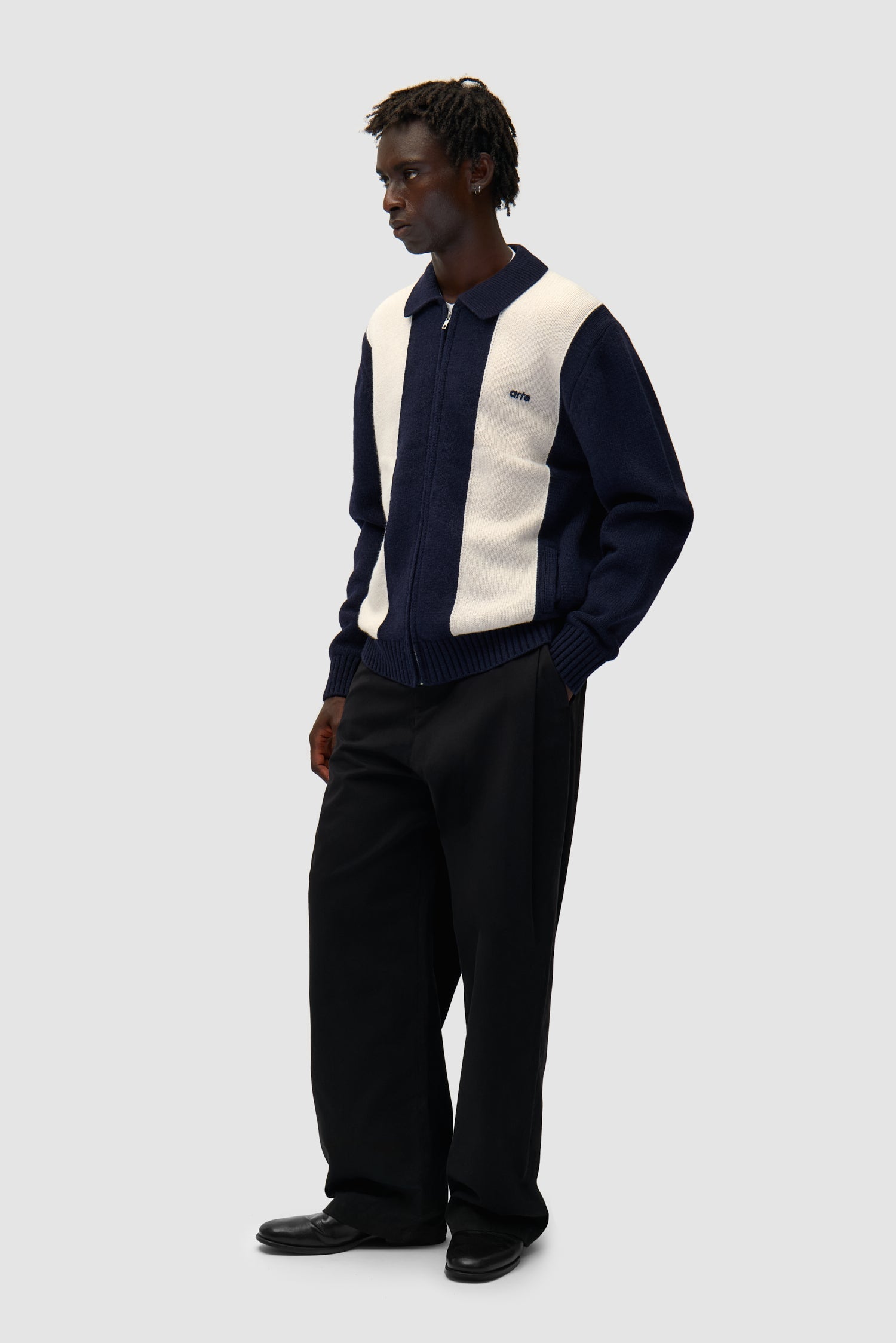 Cardigan - Bleu/Blanc