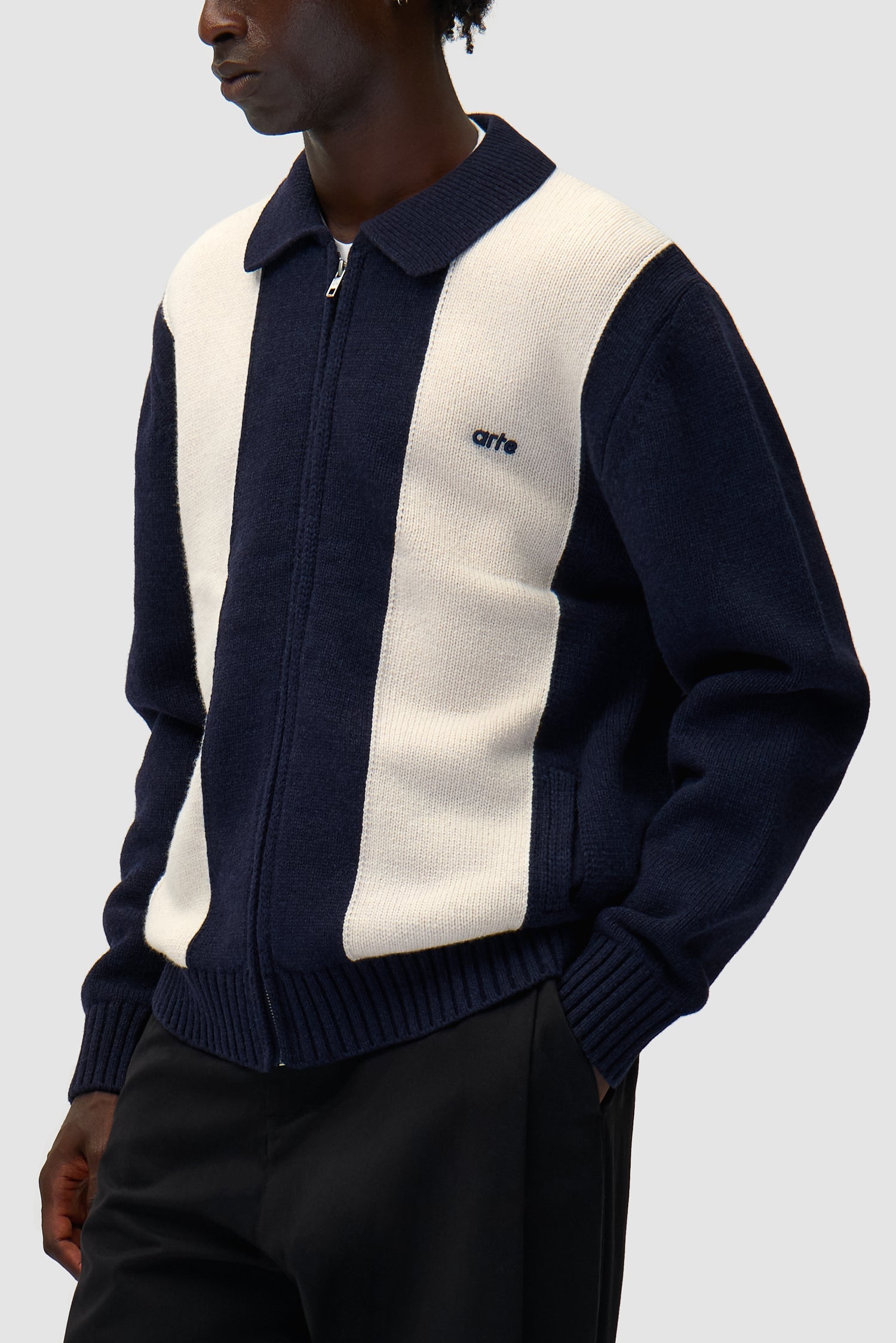 Cardigan - Bleu/Blanc