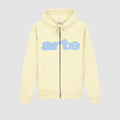 Sweat à capuche zippé brodé - Crème