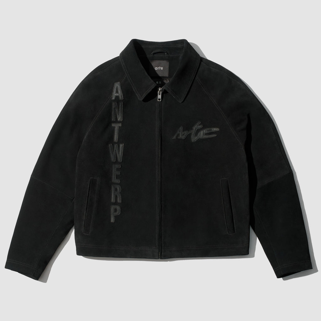 Veste à empiècements en cuir - Noir