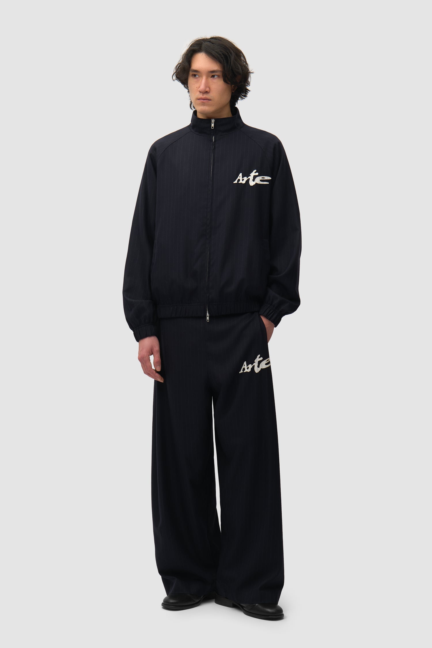 Veste de survêtement à fines rayures - Noir