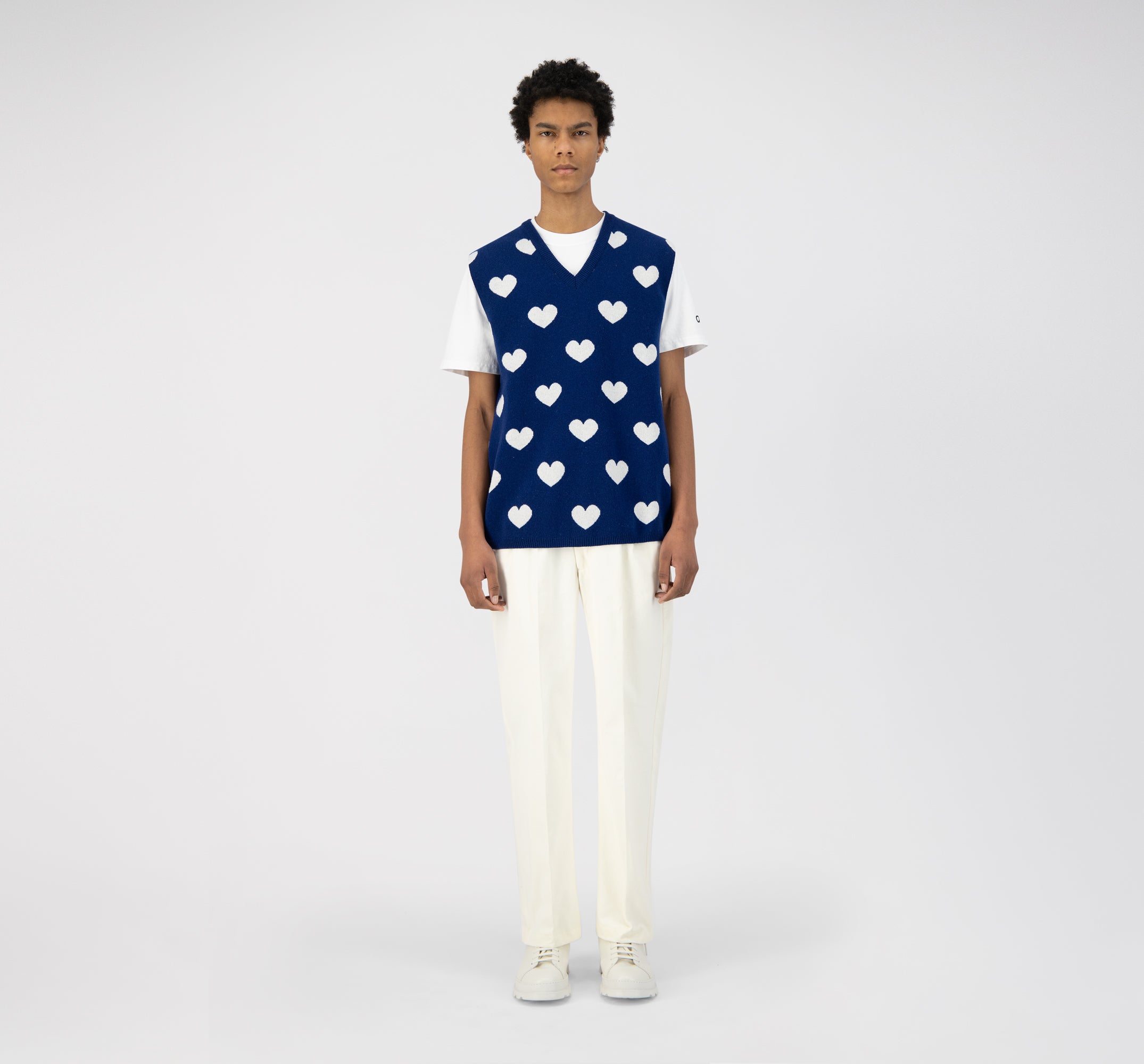 Klimt Heart Knit - Bleu/Blanc