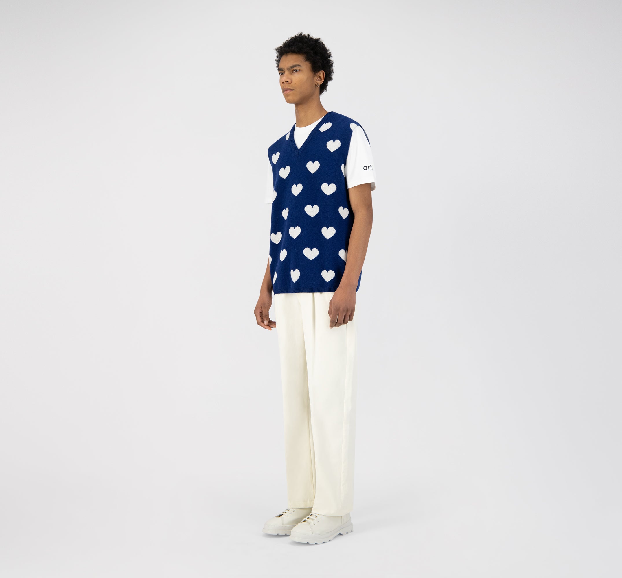 Klimt Heart Knit - Bleu/Blanc