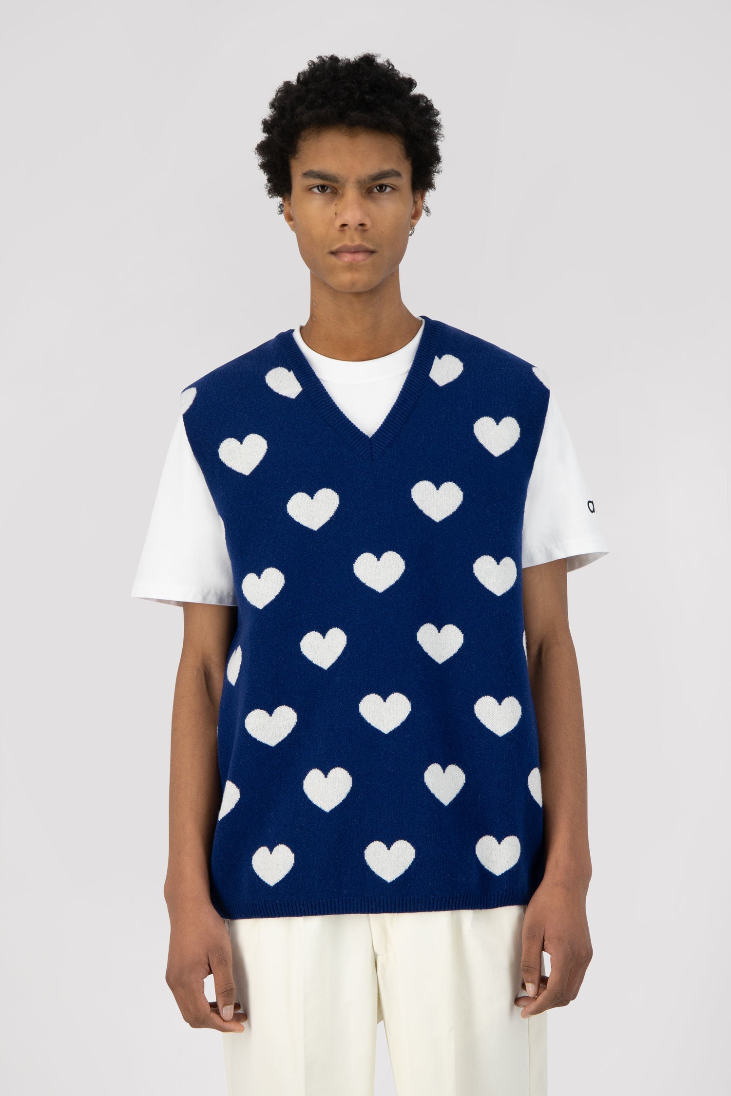 Klimt Heart Knit - Bleu/Blanc
