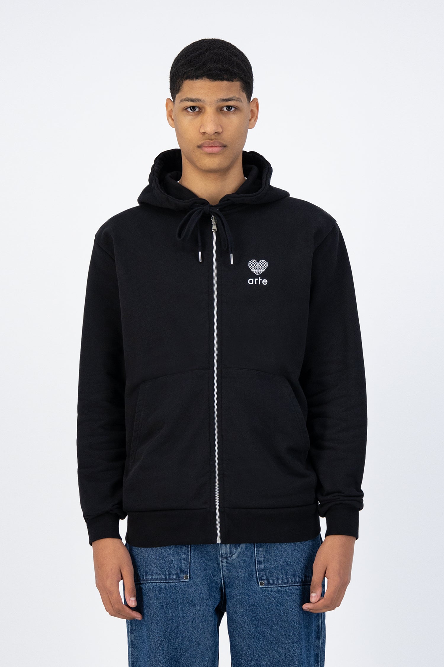Hoch Embroi Hooded Zipper - Noir