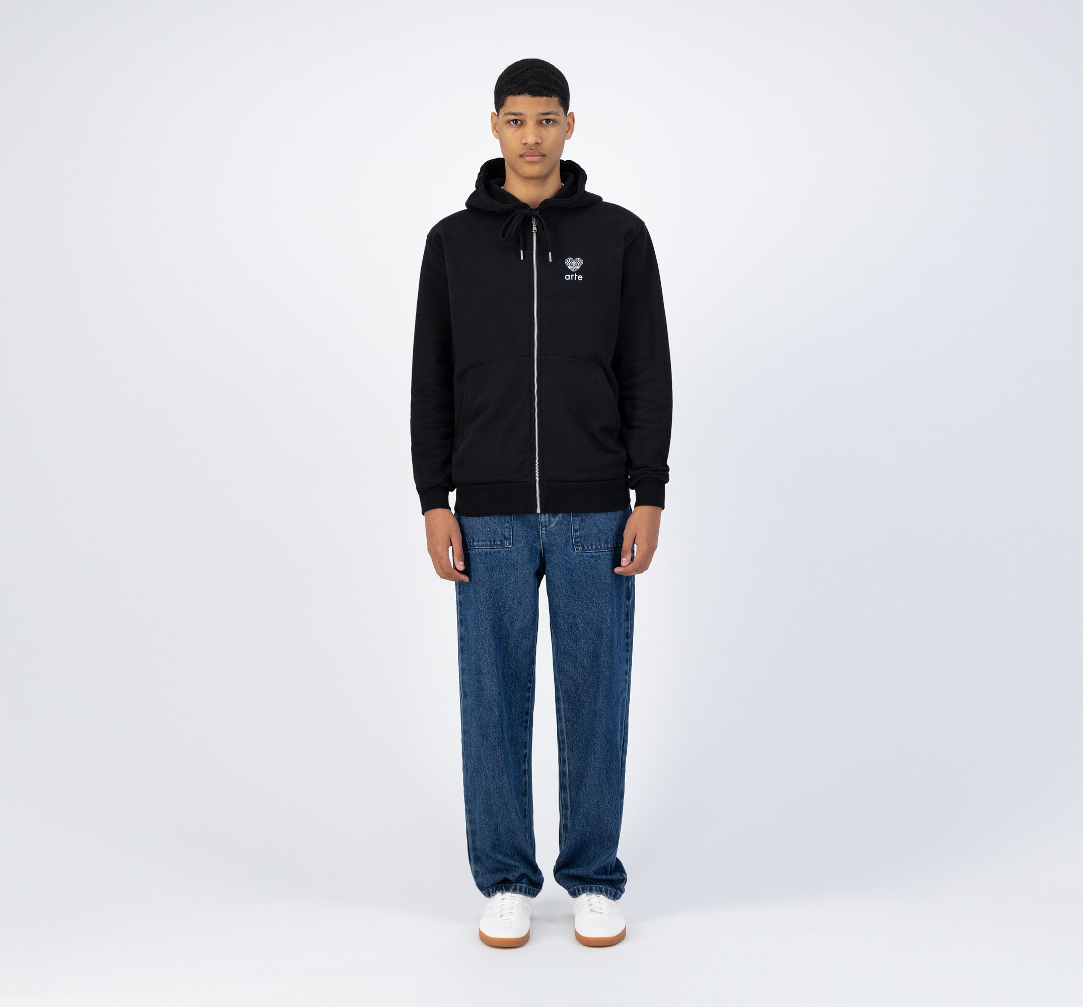 Hoch Embroi Hooded Zipper - Noir