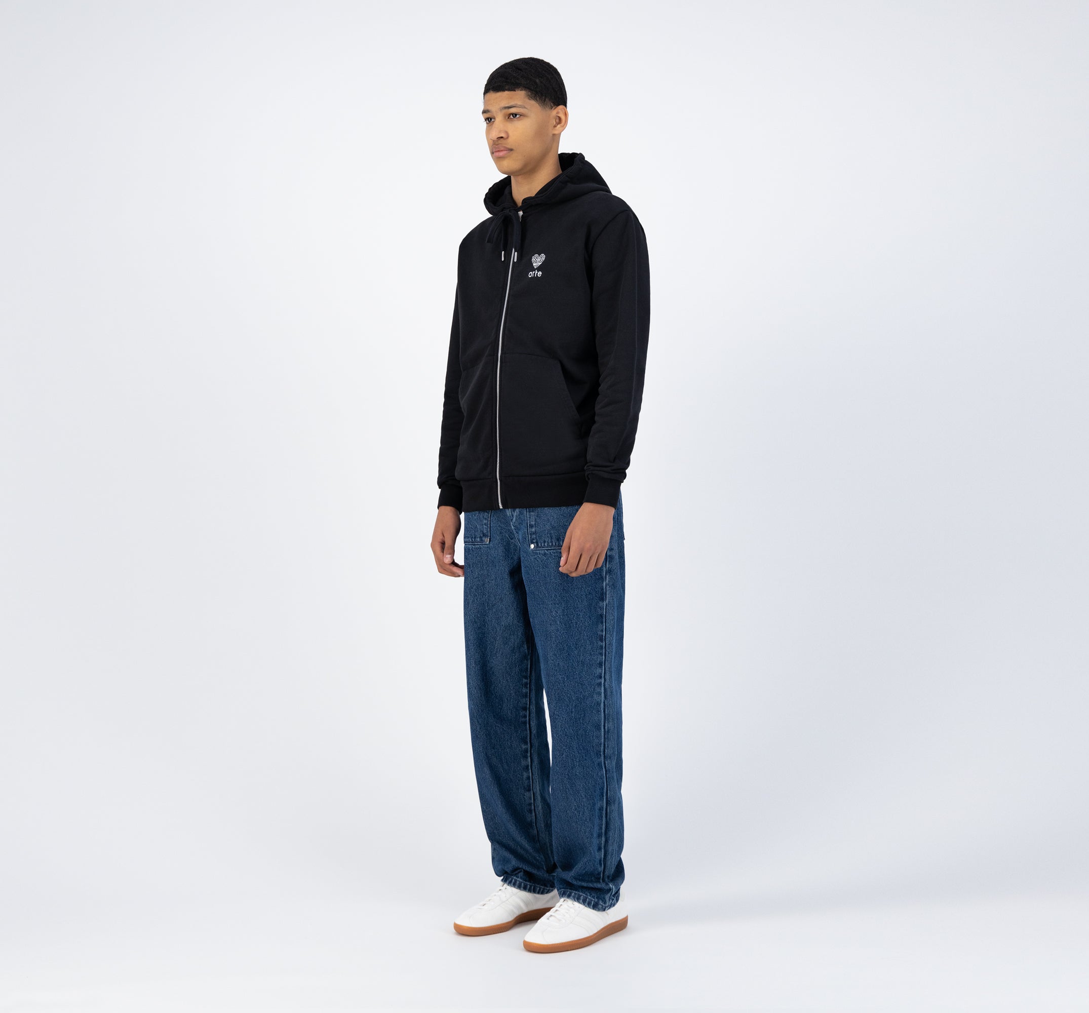 Hoch Embroi Hooded Zipper - Noir